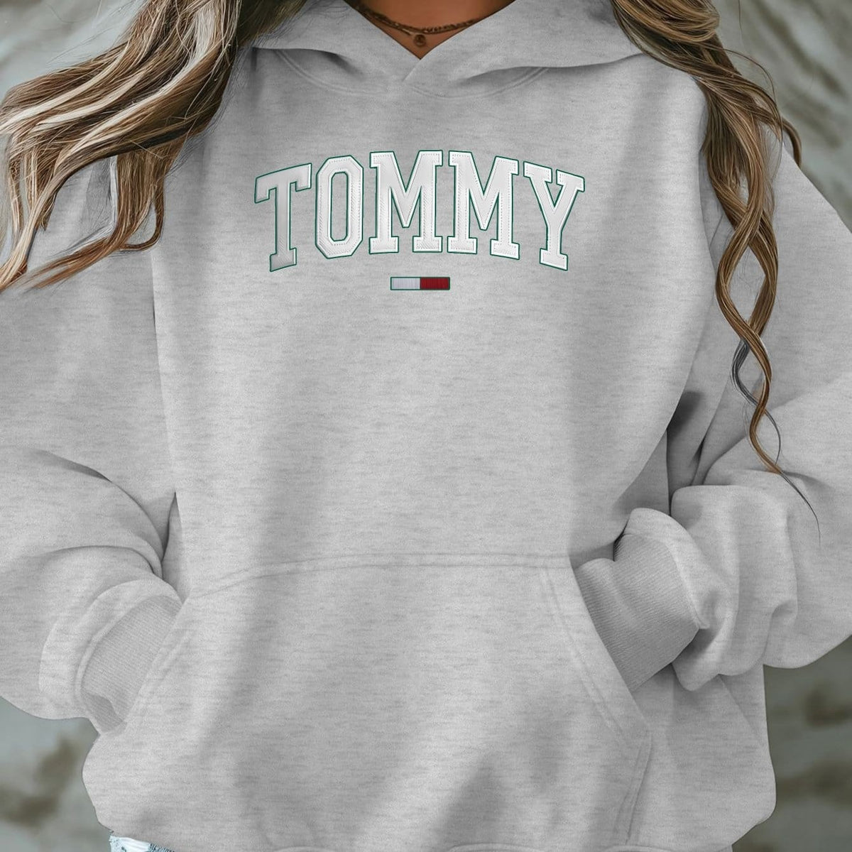jkthpu-45 Grey / UK 16 Plus Size - TOMMY Women'S Plus-Size Casual Hooded