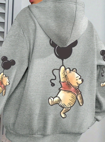 jkthpu-45 grey / UK 16 Plus Size - Women'S Cute Bear with Balloons