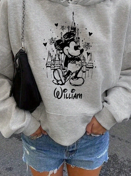 jkthpu-45 Grey / UK 16 Women'S Oversized Hoodie - Disney Mickey Mouse &