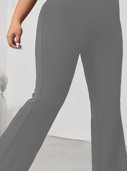 jkthpu-45 grey / UK 18 Elegant and Comfortable High-Waist Straight-Leg Pants for Women