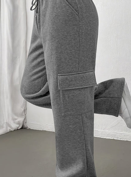 jkthpu-45 Grey / UK 18 Women's Casual Straight-Leg Jogger Pants with Side Pockets