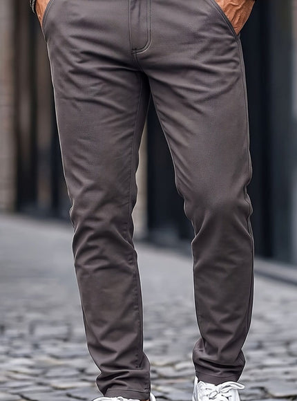 KissICON Grey / UK 28 Mens WrinkleFree Loose Fit Summer Stretch Dress Pants