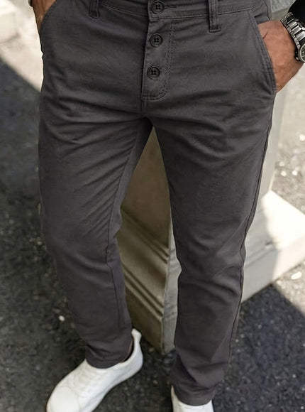 KissICON Grey / UK 31 FourSeason Stretch Chino Pants Versatile Comfort for Any Occasion