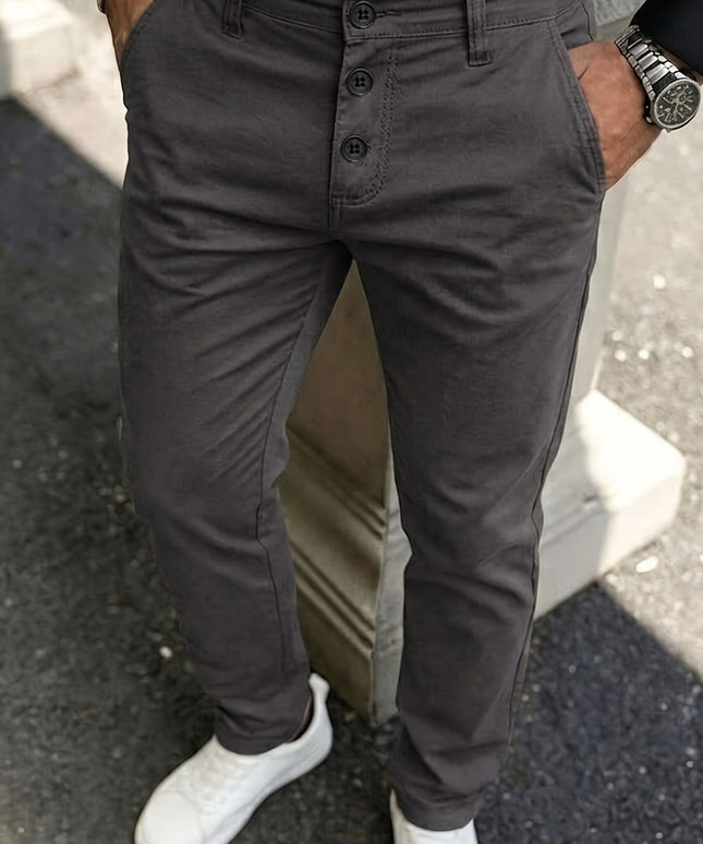 KissICON Grey / UK 31 FourSeason Stretch Chino Pants Versatile Comfort for Any Occasion