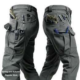 KissICON Grey / UK 34 Mens Durable OffRoad Cargo Pants SpringAutumn Utility Trousers