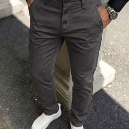 KissICON Grey / UK 36 FourSeason Stretch Chino Pants Versatile Comfort for Any Occasion