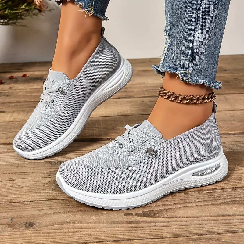 jkthpu-45 grey / UK 4 Breathable Mesh LaceUp Sneakers AllSeason Comfort