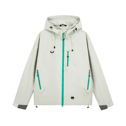 KissICON Grey / XXXL(85 kg-100 kg) / China Mainland Waterproof Unisex Hooded Hiking Jacket for All Seasons