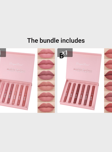 KissICON Group A (6 Teams)+Group B (6 Teams) KissIcon 6 Pcs Lip Glaze Lipstick Set -