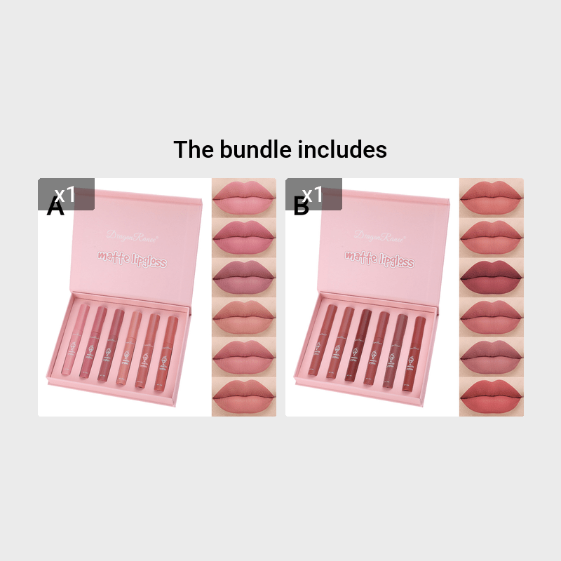 KissICON Group A (6 Teams)+Group B (6 Teams) KissIcon 6 Pcs Lip Glaze Lipstick Set -