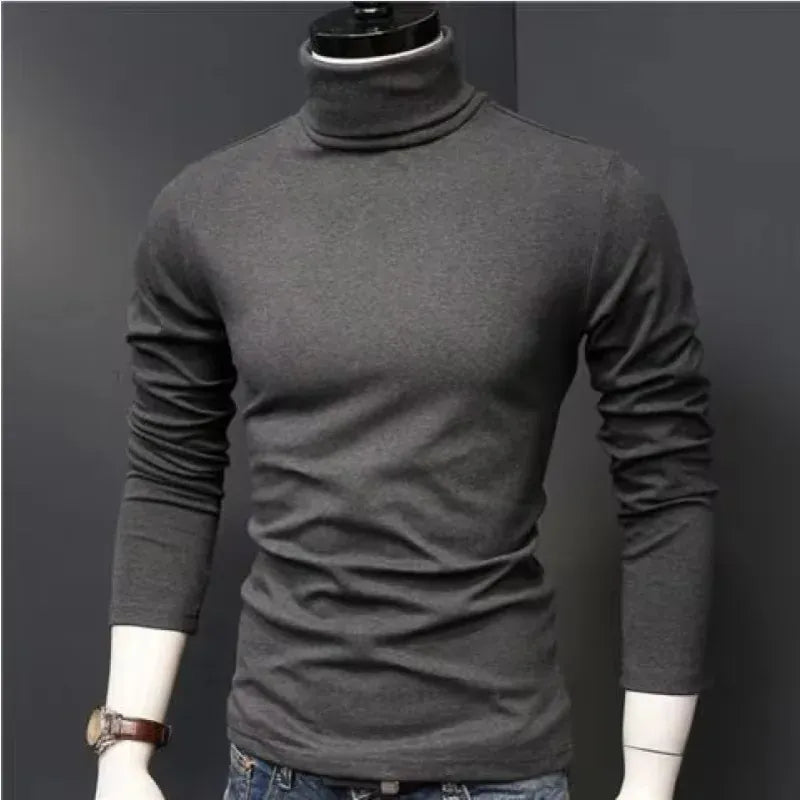 KissICON GW-12 / S Warm Slim Fit Mens Turtleneck Thermal Long Sleeve Pullover