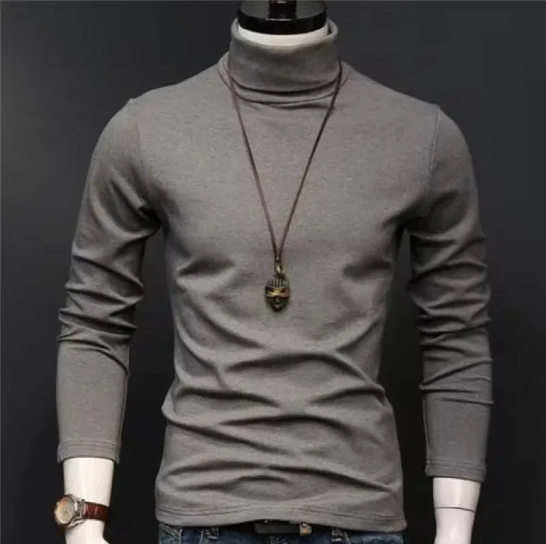 KissICON GW-1229 / M Warm Slim Fit Mens Turtleneck Thermal Long Sleeve Pullover