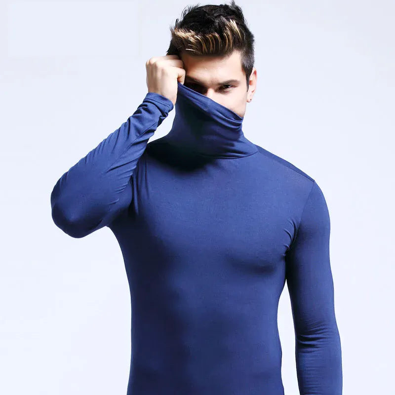 KissICON GW-1253 / XL Warm Slim Fit Mens Turtleneck Thermal Long Sleeve Pullover