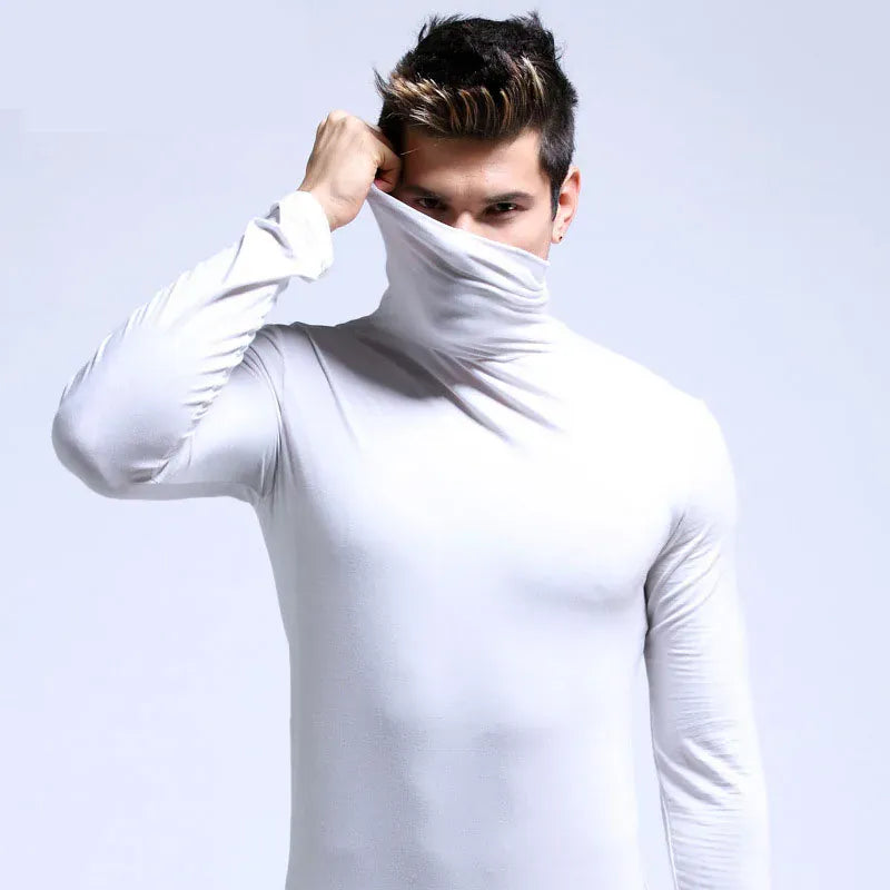 KissICON GW-1259 / M Warm Slim Fit Mens Turtleneck Thermal Long Sleeve Pullover