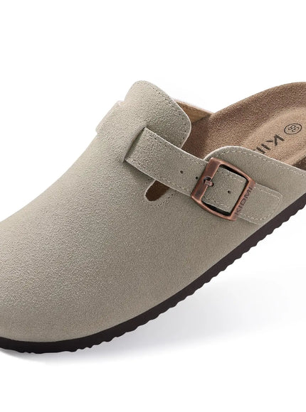 KissICON GY / 46 / China Mainland Kidmi Suede Cork Clogs Comfy Leather Slipon Beach Sandals