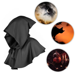 KissICON Halloween  Adult Solid Costume Death Cloak Medieval Hooded Costume Cloak Movie Cosplay Clothing Party Clothes
