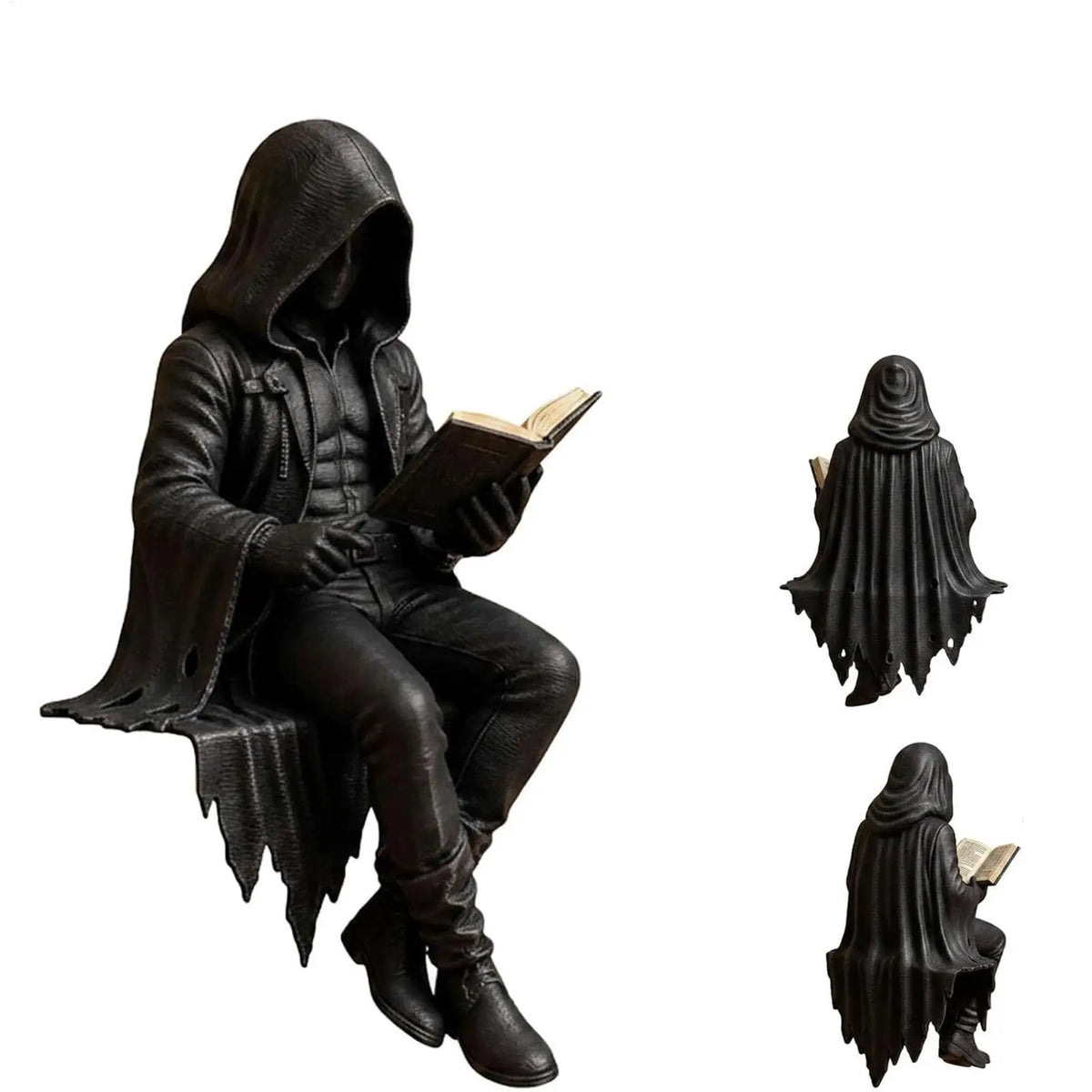 KissICON Halloween  Aesthetic Spooky Statue Figurine Bookshelf Decor Goth Fantasy Art Mystery Man Decor for Table Centerpiece Shelf
