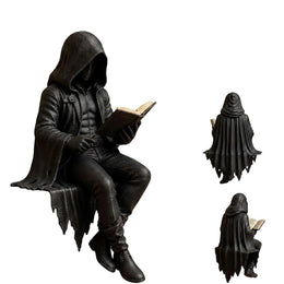 KissICON Halloween  Aesthetic Spooky Statue Figurine Bookshelf Decor Goth Fantasy Art Mystery Man Decor for Table Centerpiece Shelf