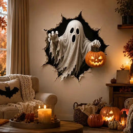 KissICON Halloween Break in 3D Wall Decals - Spooky Themed 3D Wall Stickers for Home Decorations