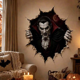 KissICON Halloween Break in 3D Wall Decals - Spooky Themed 3D Wall Stickers for Home Decorations