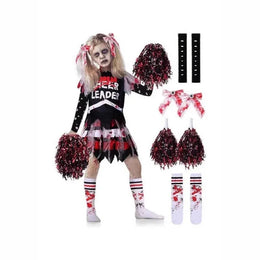 KissICON Halloween Cosplay Costume  Cheerleaders Digital Printed Dress Suits Horror Performance Party Role Playing Outfits for Girls