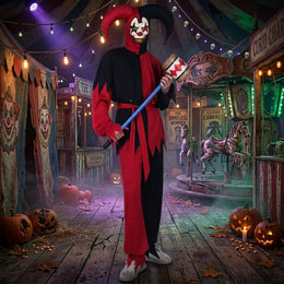 KissICON Halloween Cosplay Costumes Terror Horror Clown Costume Makeup Party Dress Devil Costume Demo Clothing Props Mascot