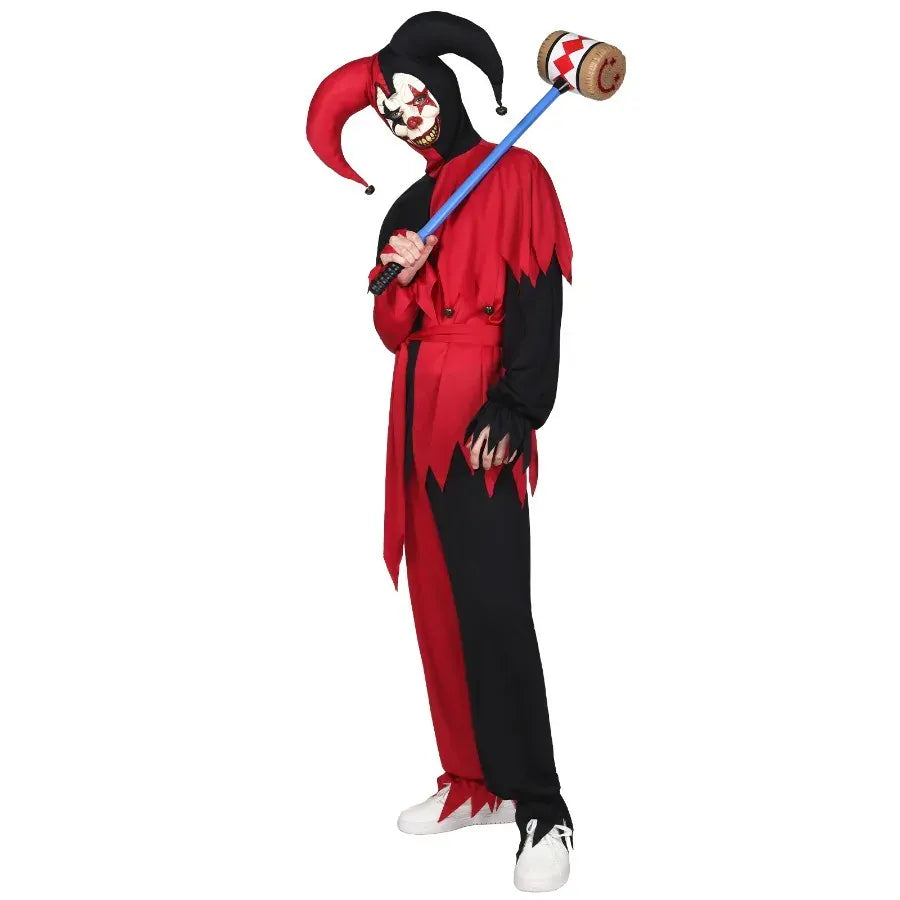 KissICON Halloween Cosplay Costumes Terror Horror Clown Costume Makeup Party Dress Devil Costume Demo Clothing Props Mascot