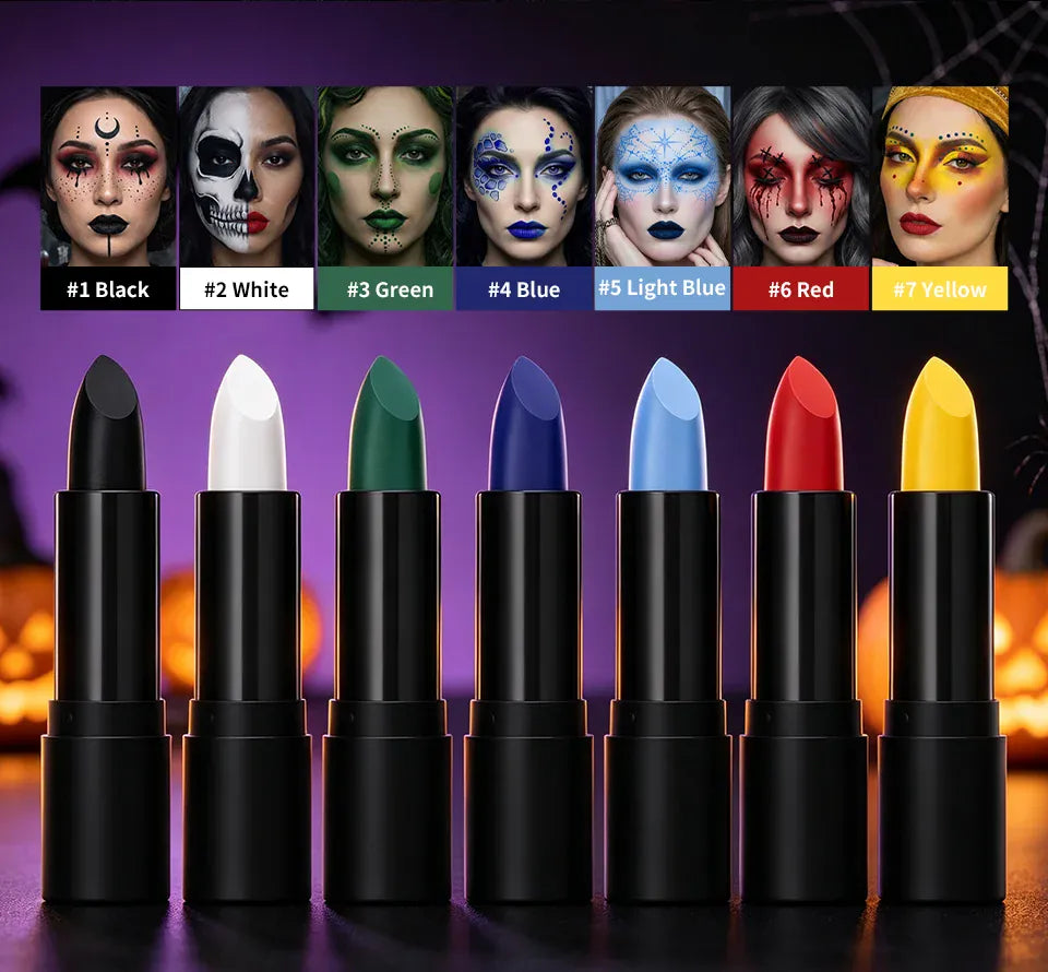 KissICON Halloween Cosplay Face Body Paint Crayon Blue Black Green Sweatproof Long Lasting Makeup Stick