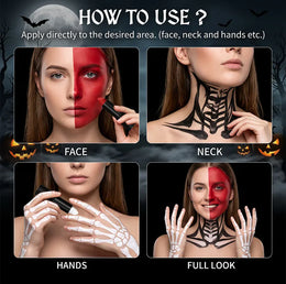 KissICON Halloween Cosplay Face Body Paint Crayon Blue Black Green Sweatproof Long Lasting Makeup Stick