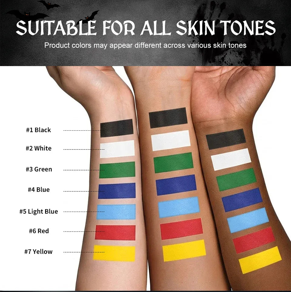 KissICON Halloween Cosplay Face Body Paint Crayon Blue Black Green Sweatproof Long Lasting Makeup Stick
