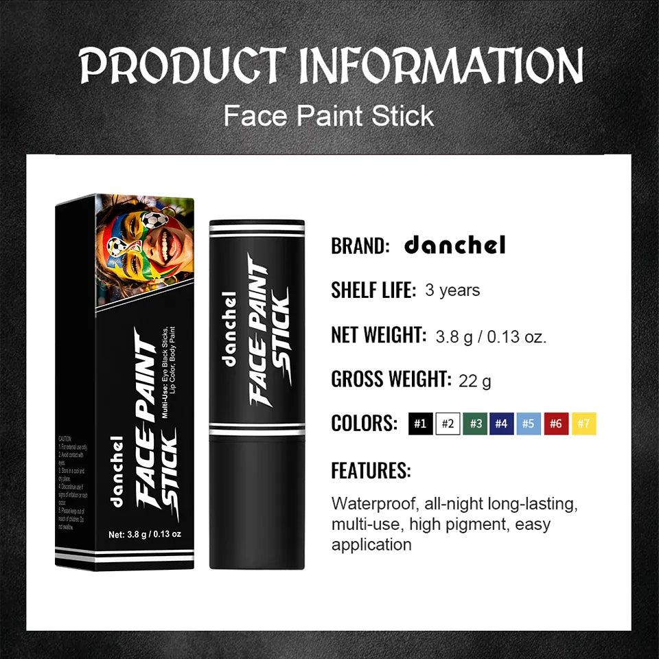 KissICON Halloween Cosplay Face Body Paint Crayon Blue Black Green Sweatproof Long Lasting Makeup Stick