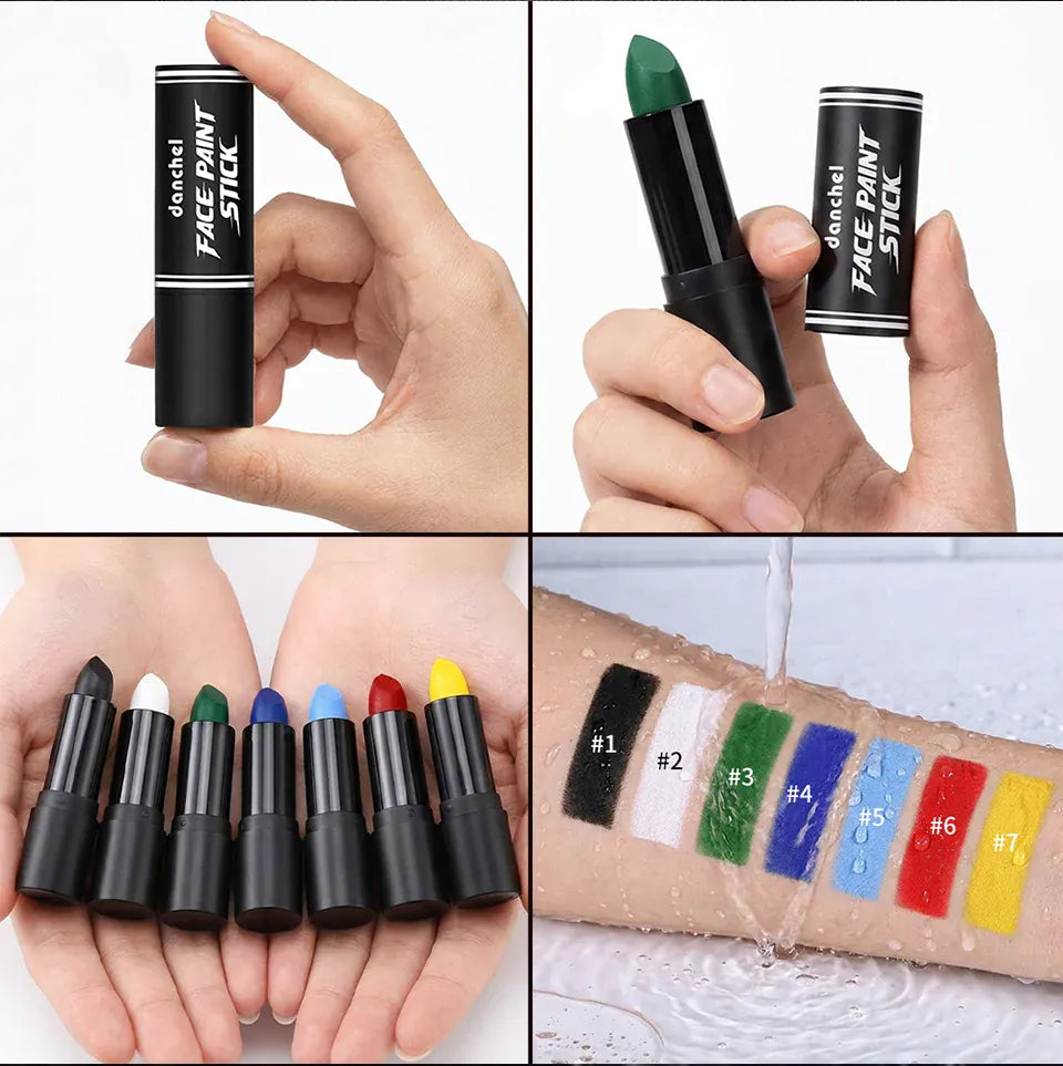 KissICON Halloween Cosplay Face Body Paint Crayon Blue Black Green Sweatproof Long Lasting Makeup Stick