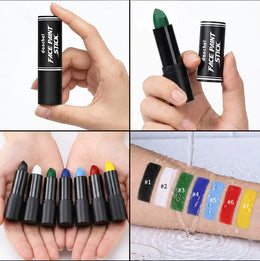 KissICON Halloween Cosplay Face Body Paint Crayon Blue Black Green Sweatproof Long Lasting Makeup Stick