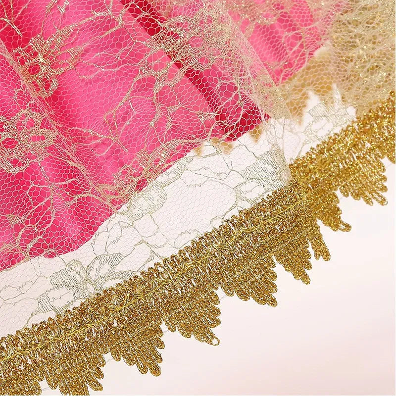KissICON Halloween Costume  Autumn and Winter New Girls Aurora Dress Sleeping Beauty Princess Aurora Skirt Super Fairy Foreign Style Lace
