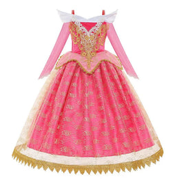 KissICON Halloween Costume  Autumn and Winter New Girls Aurora Dress Sleeping Beauty Princess Aurora Skirt Super Fairy Foreign Style Lace