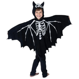 KissICON Halloween Costume for Boys Creative Skeleton/Bat Hooded Jumpsuit for Cosplay Party