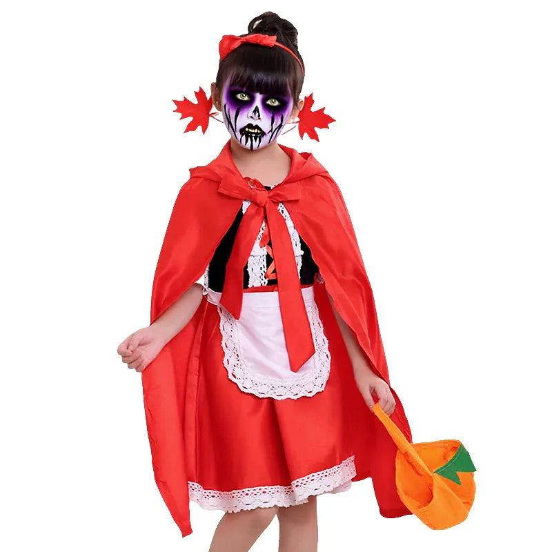 KissICON Halloween Costume for Kids Girls Purple Bat Dress Halloween Fantasy Vampire Costume Accessories Carnival Party Gifts