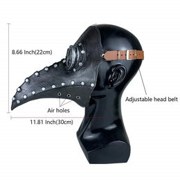 KissICON Halloween Costume Plague Doctor Bird Mask Long Nose Beak Cosplay Steampunk Halloween Costume Props Scary Adult Teens Party Props