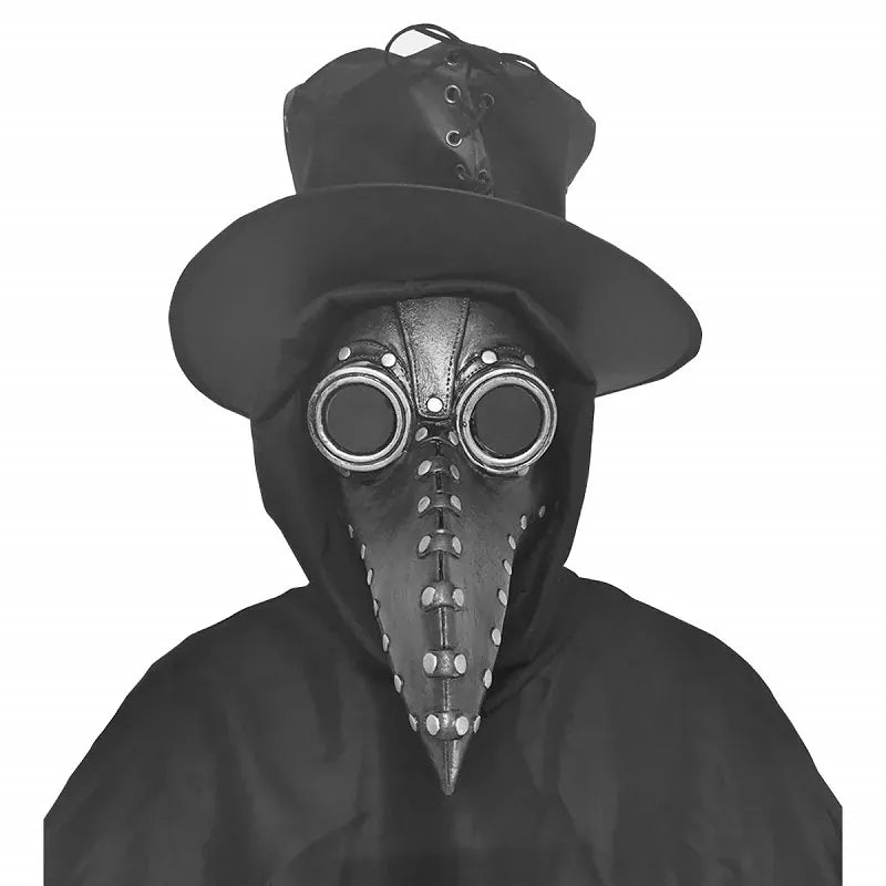 KissICON Halloween Costume Plague Doctor Bird Mask Long Nose Beak Cosplay Steampunk Halloween Costume Props Scary Adult Teens Party Props