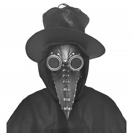 KissICON Halloween Costume Plague Doctor Bird Mask Long Nose Beak Cosplay Steampunk Halloween Costume Props Scary Adult Teens Party Props