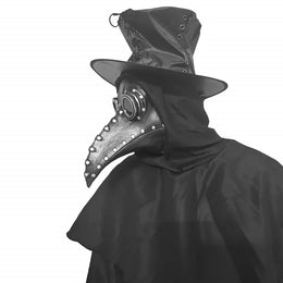 KissICON Halloween Costume Plague Doctor Bird Mask Long Nose Beak Cosplay Steampunk Halloween Costume Props Scary Adult Teens Party Props