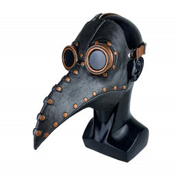 KissICON Halloween Costume Plague Doctor Bird Mask Long Nose Beak Cosplay Steampunk Halloween Costume Props Scary Adult Teens Party Props