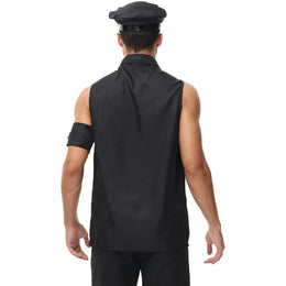 KissICON Halloween Costumes Handsome Men Police Uniform Top Purim Carnival Party Cosplay Cop Officer Fancy Clothing
