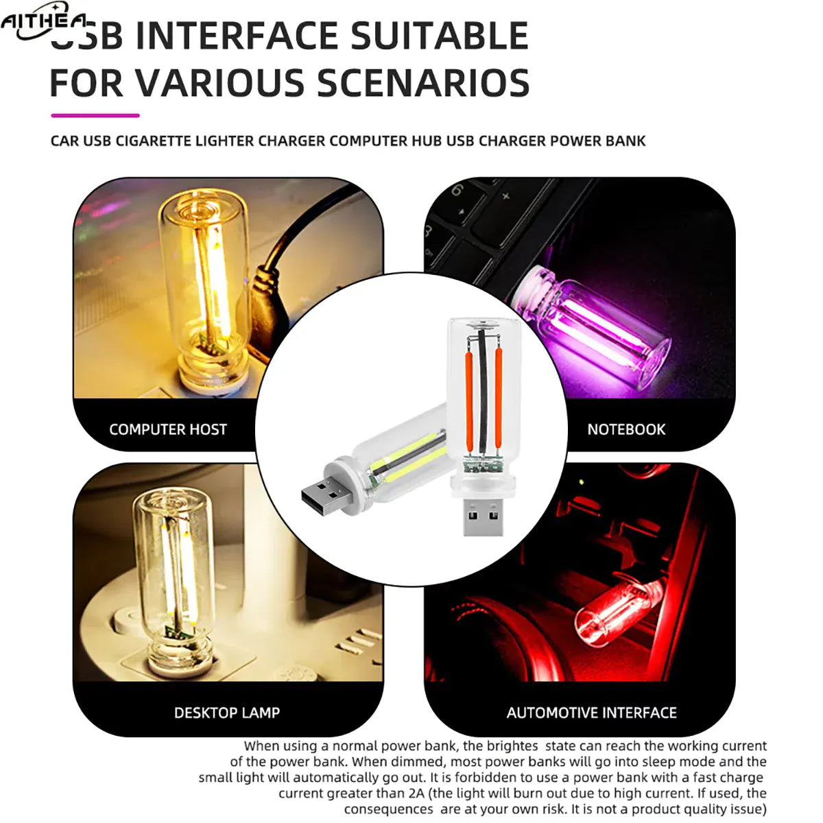 KissICON Halloween DecorAITHEA Led Glass Light  Usb Night Light Bulb Touch Dimming Usb Night Light For Car Interior Bedroom Home Decor