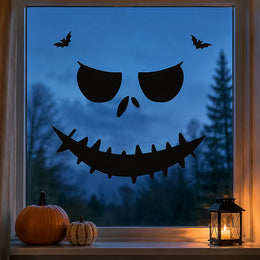 KissICON Halloween Decoration Room Door Stickers Window Decor Skeleton Hand Pumpkin DIY Devil Witch Hat Glass Window Stickers Ghost
