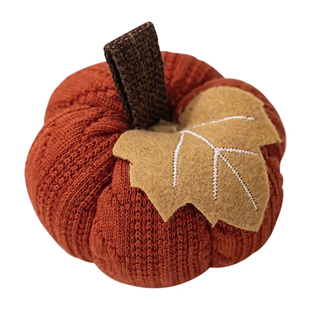 KissICON Halloween Decorations Artificial Pumpkin Knitted Soft Pumpkin For Home Thanksgiving Harvest Festive Party Holiday DIY Decor 9cm