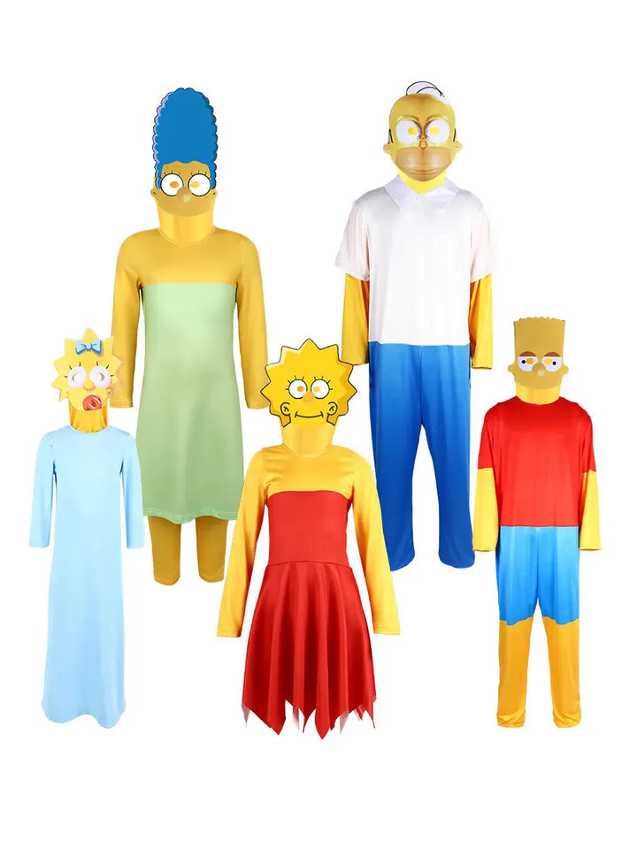 Halloween Family Cosplay Costume Full Set Cartoon Character Fancy Dress Up Outfit for Carnival Party