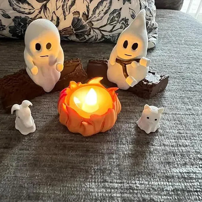 KissICON Halloween Ghost Campfire Decor Spooky Outdoor Party Haunted House Props Scary Backyard Scene Gathering Decoration Gift Set
