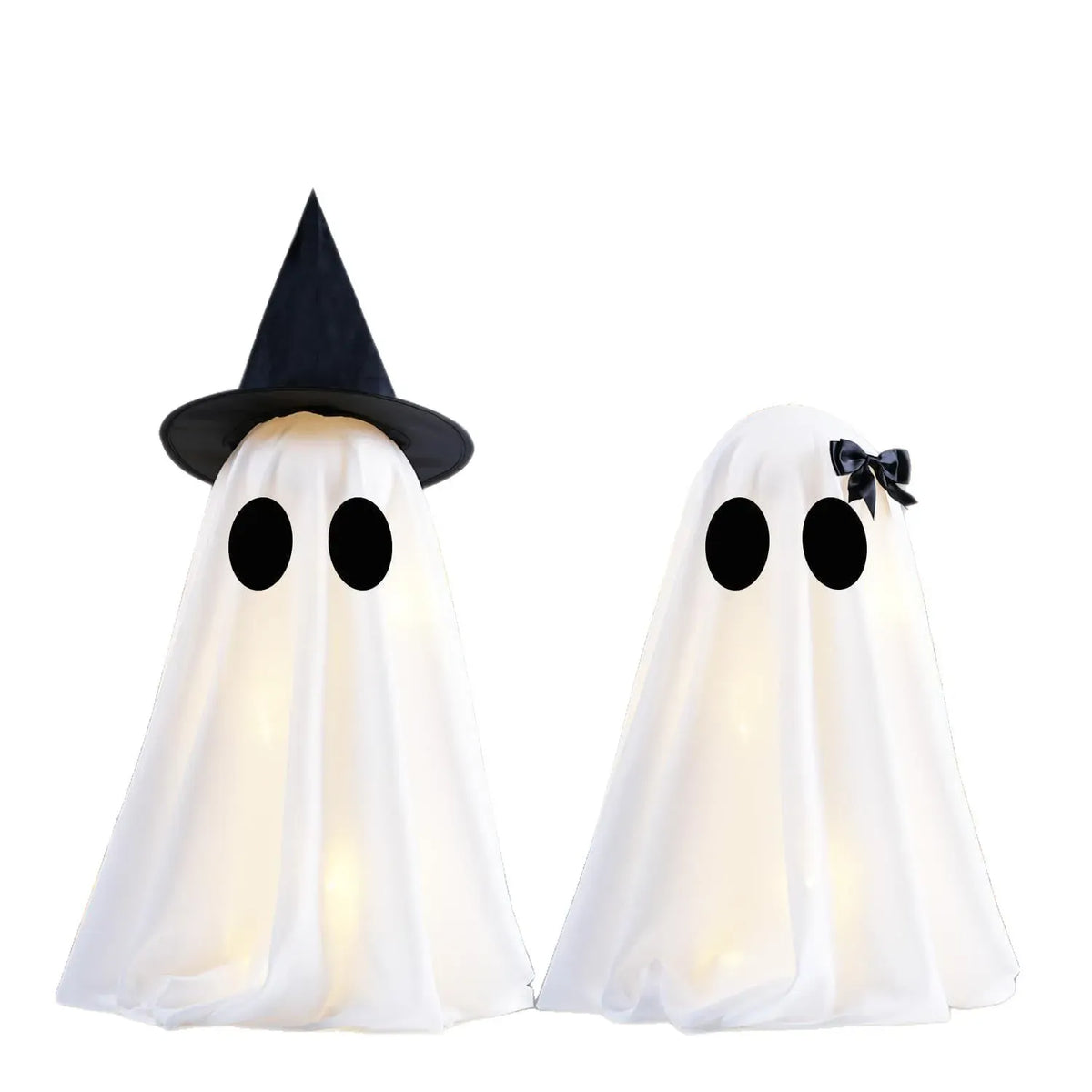 KissICON Halloween Ghost Decoration Glowing Desktop Ghost Standing Ornament Haunted Hanging Ghost Decor for Table Home Party Night Gift