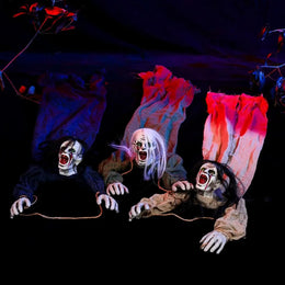 KissICON Halloween Hanging Ghost Spooky Skeletons Decor Supplies, Creepy Haunted House Flying  Decoration with Yard Tree Porch Décor